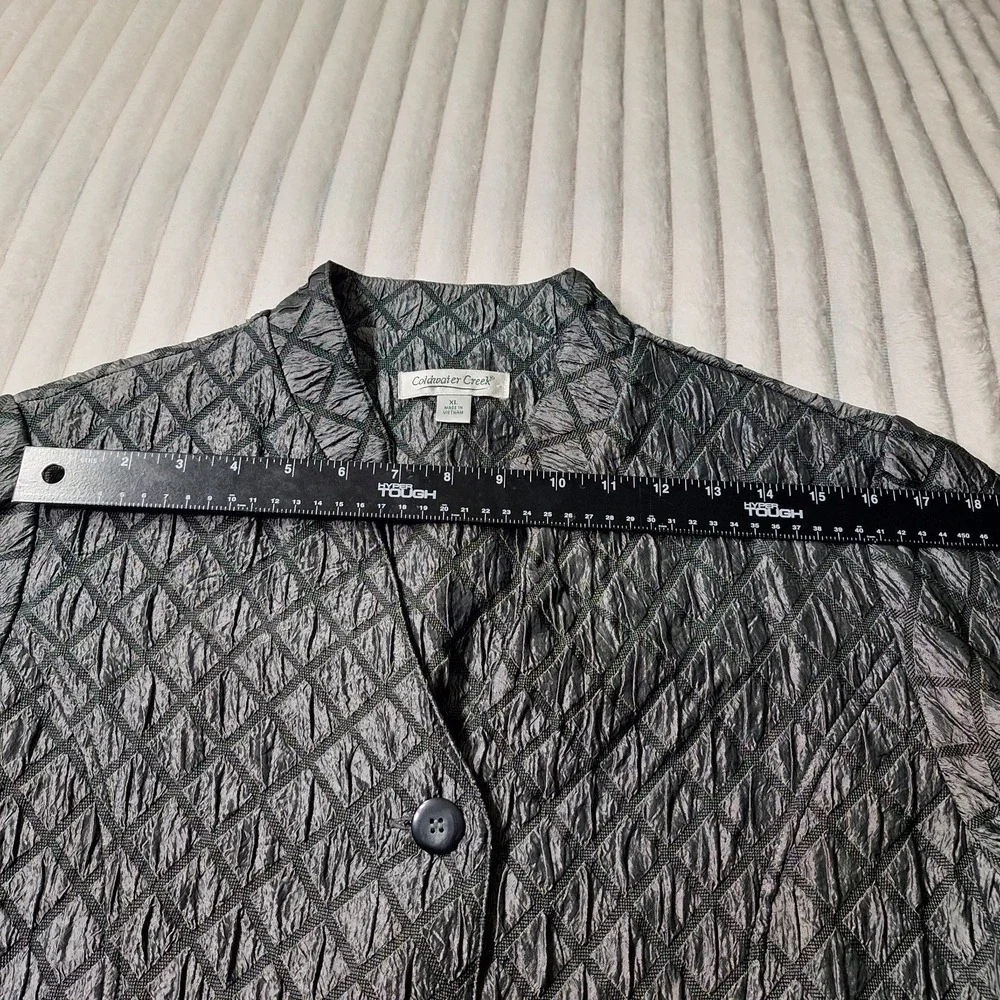 Coldwater Creek Diamond Quilted Jacket Womens XL Smoke Gray Elegant Event - Picture 4 of 9